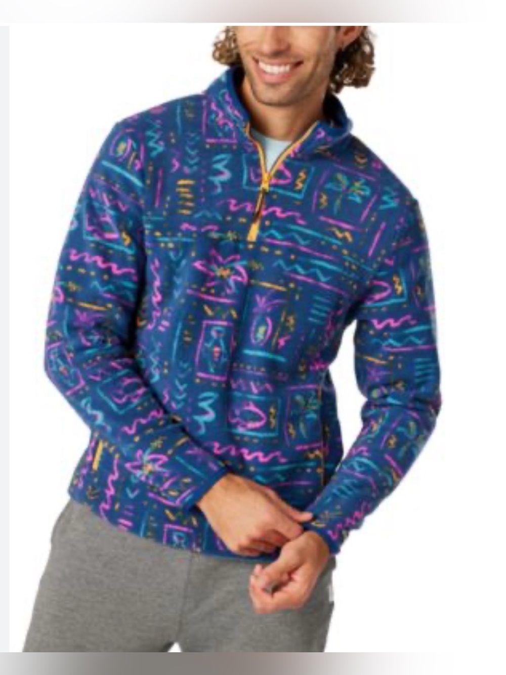 Chubbies Chilly Vibe Graphic 1/4 Zip Pullover NWOT!